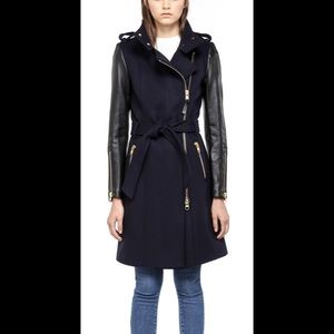 Mackage Dale Wool Leather Sleeve Coat jacket XS